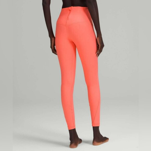 Lululemon Back-Zip High-Rise Paddle Tight 28" Raspberry Cream Size 10 - Picture 2 of 16